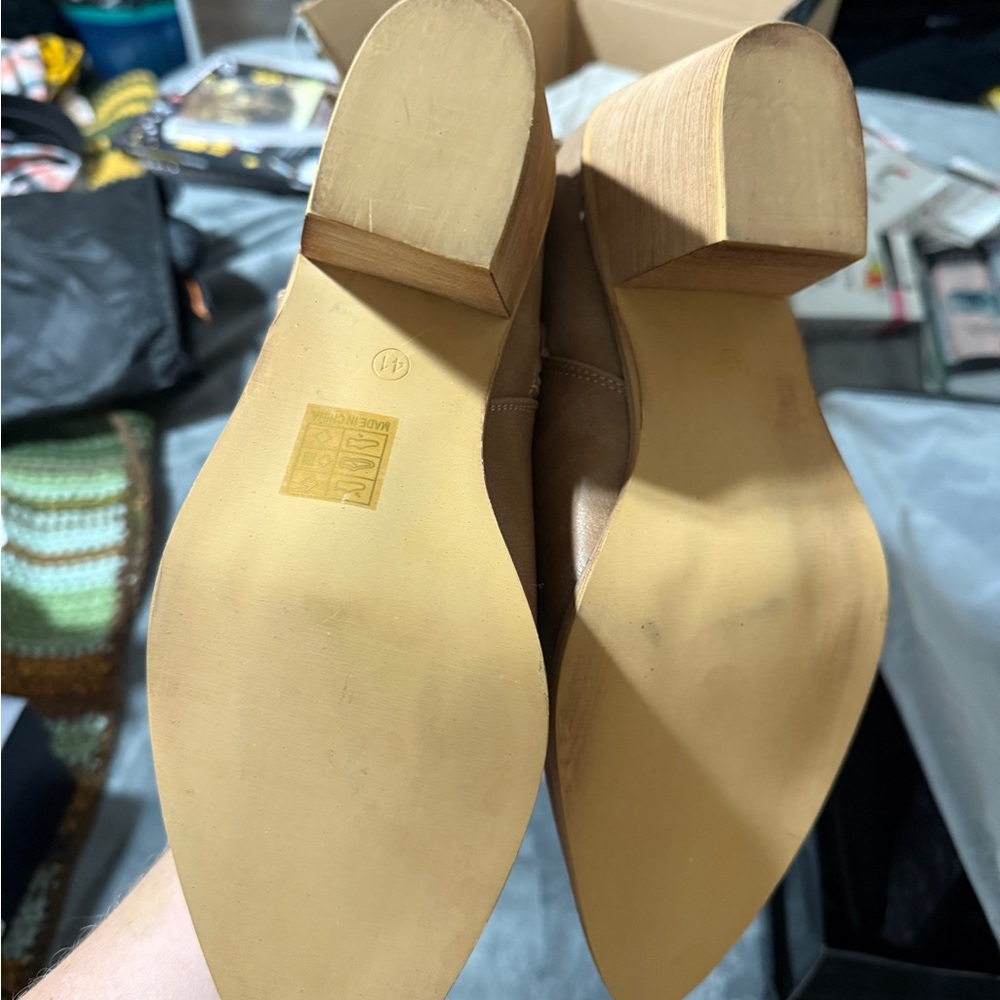 Women's Tan Leather Boots - Picture 3 of 3